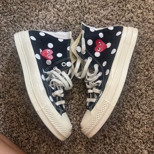 Comme des Garcons PLAY Black and White Polka Dot Sneakers